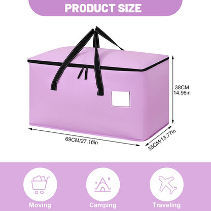 Dntorx 4 Pack 90L Moving Bags, Waterproof Moving Boxes with Zips, Purple