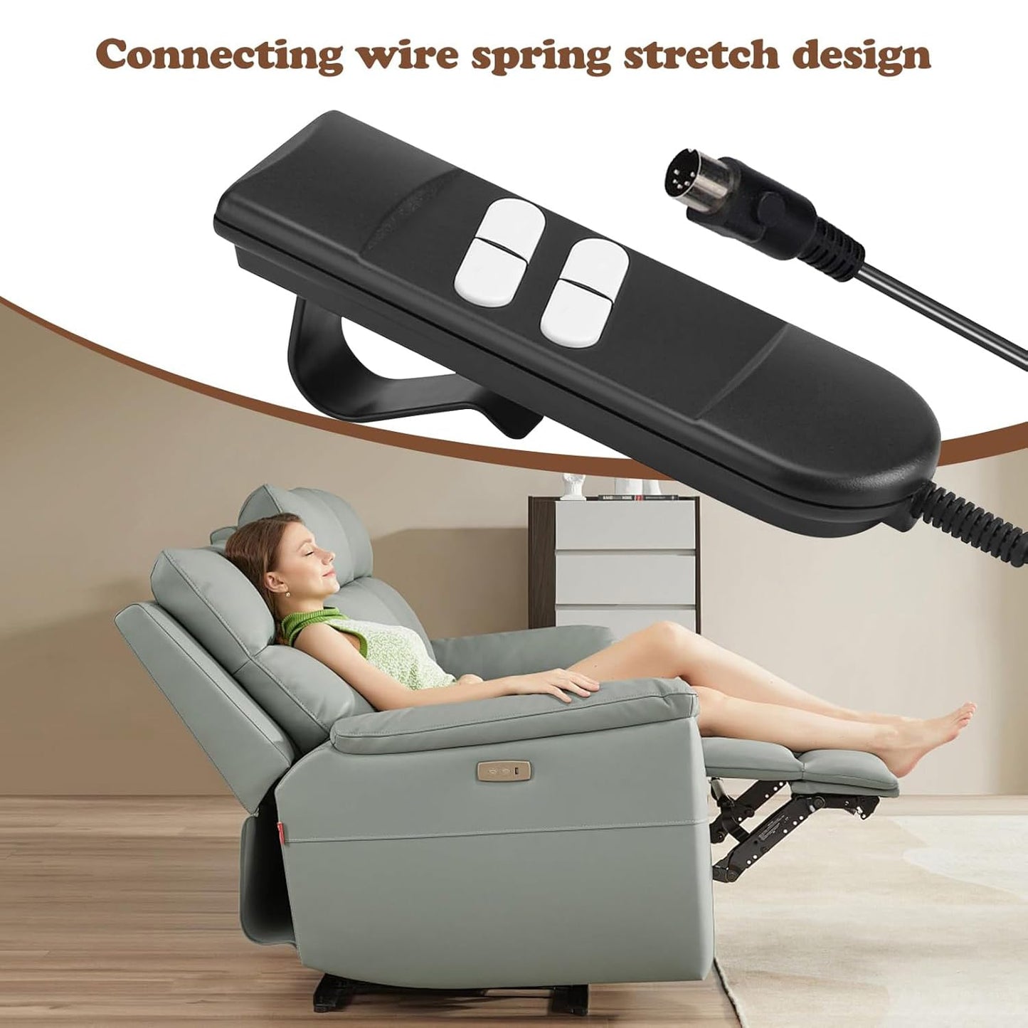Fyearfly Electric Recliner Controller, 4-Buttons 5Pin Connector Universal Remote Hand Control Manual Controller Switch Replacement