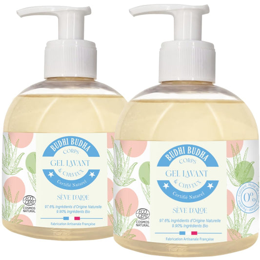 Twinpack: 3-in-1 Natural Kids Body Wash, Shampoo, Hand Wash By Budhi Budha- ECOCERT Natural Body Wash - Kids Body Wash, Women's Shower Gel - Kids