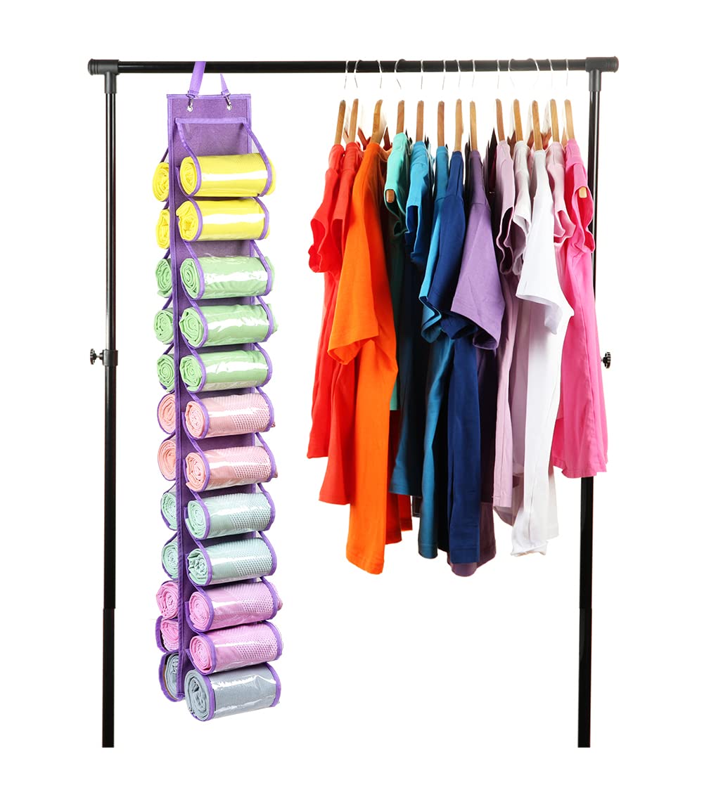RZMAYIS Legging Storage Bag Storage Hanger Can Holds 24 Leggings or Shirts Jeans Compartment Storage Hanger