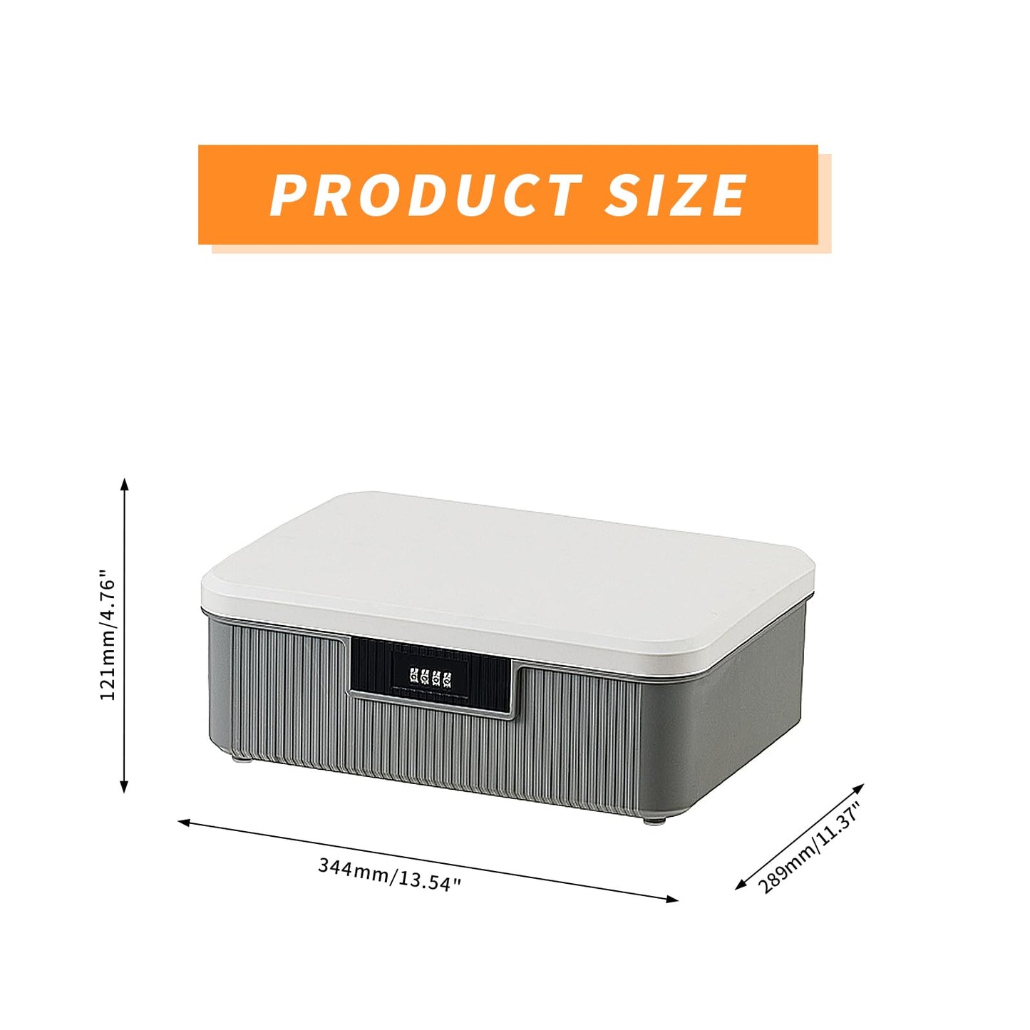 Toolzia Lockable Medicine Storage Box with Combination Lock, Hygienic Medication Storage Organizer Household Security Stash Box Lightweight Storage