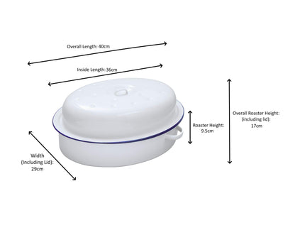 Enamel Oval Roaster Dish Tray - 36cm
