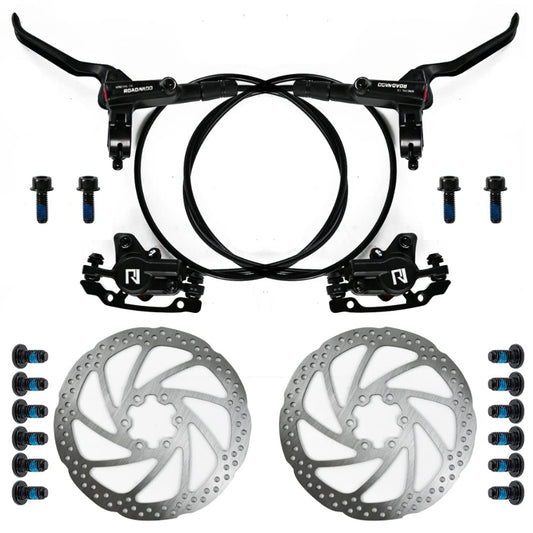 ROADNADO Hydraulic Bike Brakes Set Mountain Bike Disc Brakes, Bicycle Disc Brake Set, 160mm Rotor, Front 800mm Rear 1400mm MTB Hydraulic Brake Set