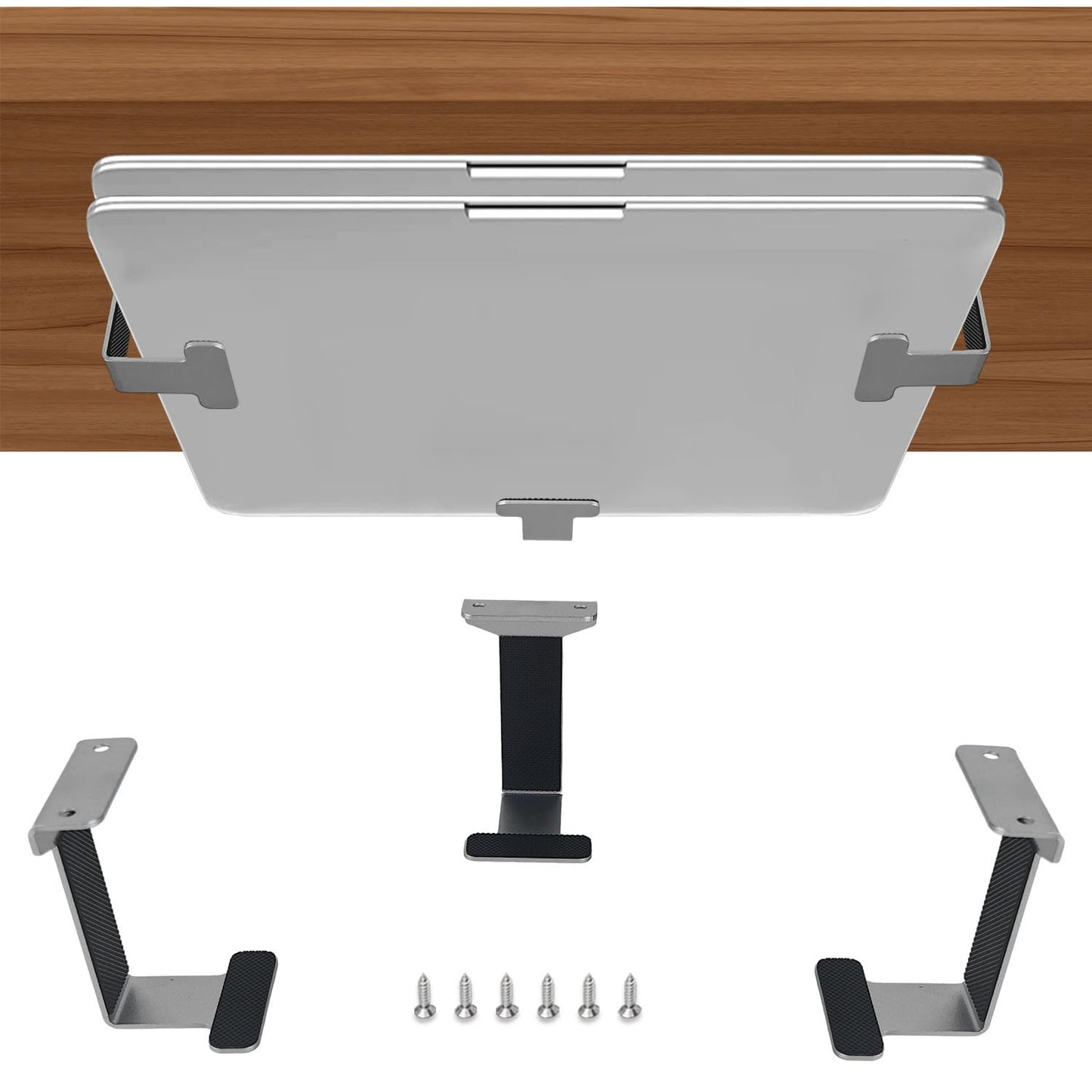 JEMACHE Metal Under Table Desk Holder for Laptop, Xbox Series S, Xbox One S/X, PS4 Slim/Pro, Desktop Mini PC