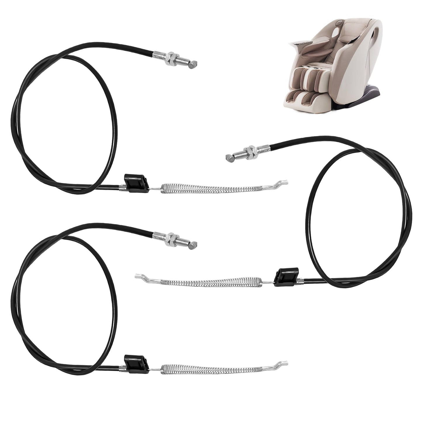 Manyugo 3PCS Universal Recliner Chair Cable Replacement Black Cable for Recliner Sofa Pull Handle Replacement Parts for Reclining Chairs Armchairs