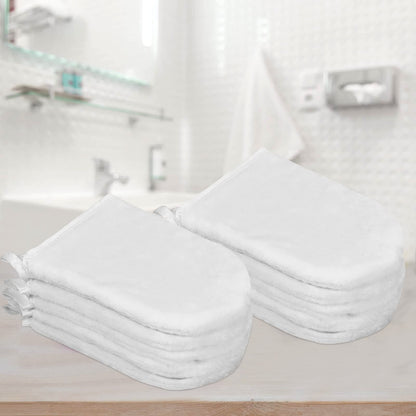 PHOGARY Pack of 10 Crystal Velvet Face Wash Mitts Set, Crystal Velvet Soft Face Mitts, Bath SPA Cloth, Reusable Makeup Remover Mitt Gloves, 15x21 cm