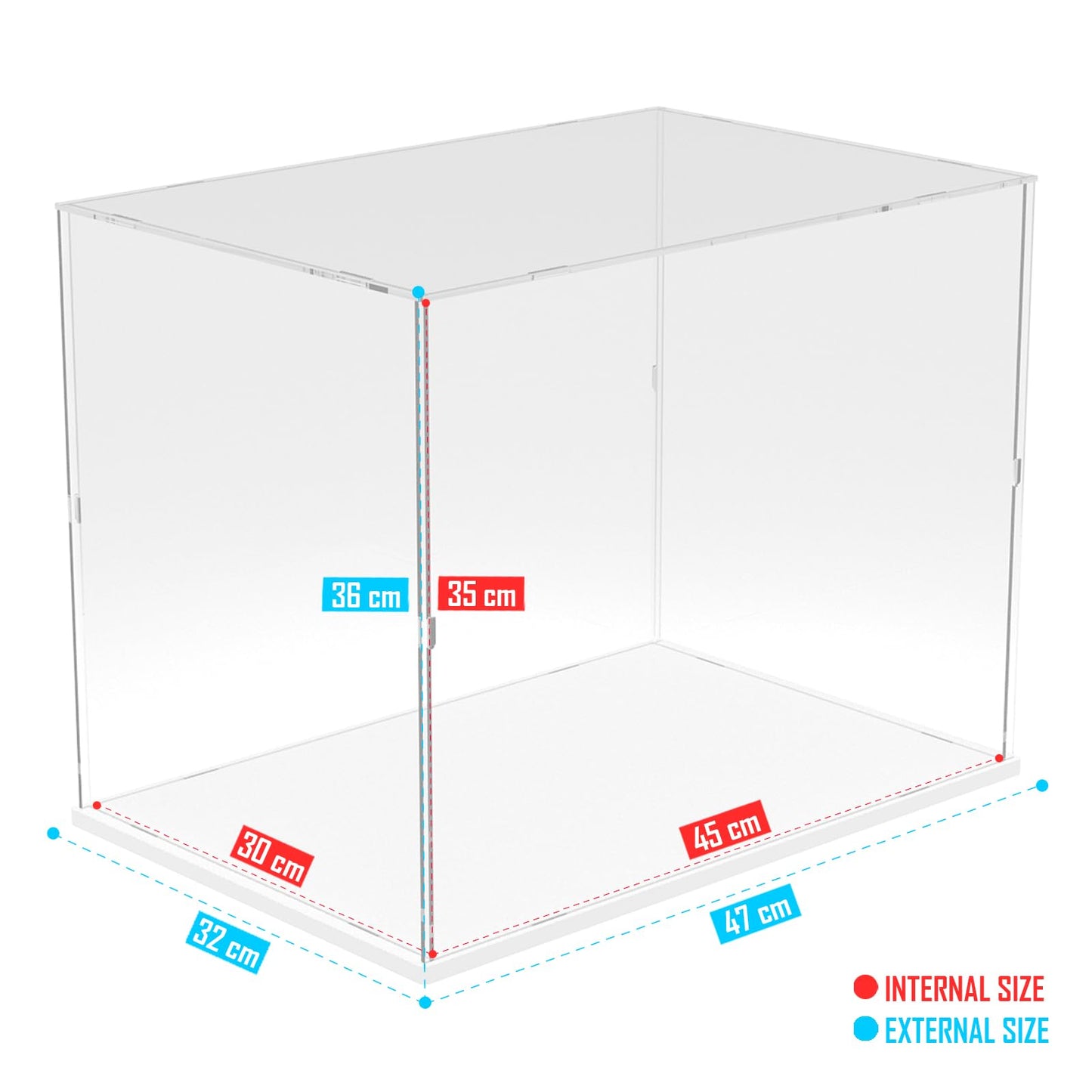 Nynelly Acrylic Display Case for Lego Notre Dame 21061 for Lego Bowser 71411 Models Figures - Assemble Dustproof Thickened Clear Display Box Cabinet