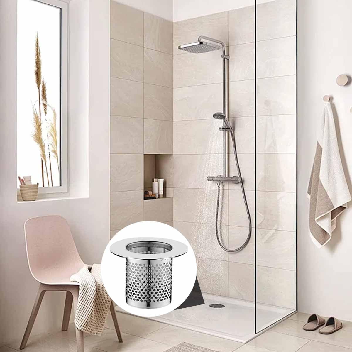 6 PCS Hair Catcher Shower Drain Cover Sink Strainer Stainless Steel Bathroom Drain Strainers Long Cylinder Tub Mesh Strainer Slop Sink Broken Hair