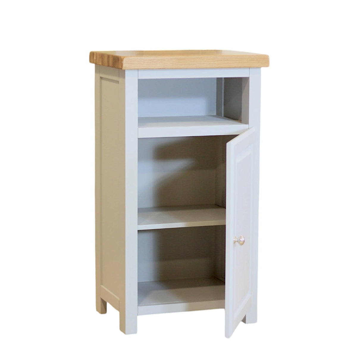 GROFurniture Cashmere Grey Slim Cabinet, Bathroom Storage Cabinet, Oak Painted Cupboard, Hallway Storage Unit, Storage Cupboard