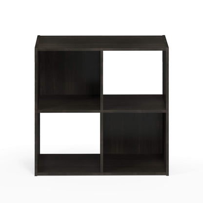 Furinno PELLI Book Shelf, 2x2 Bookshelf, Cube Storage Organizer Cabinet, 11.6 x 24.2 x 24.2, for Living Room, Bedroom, Home Office, Espresso