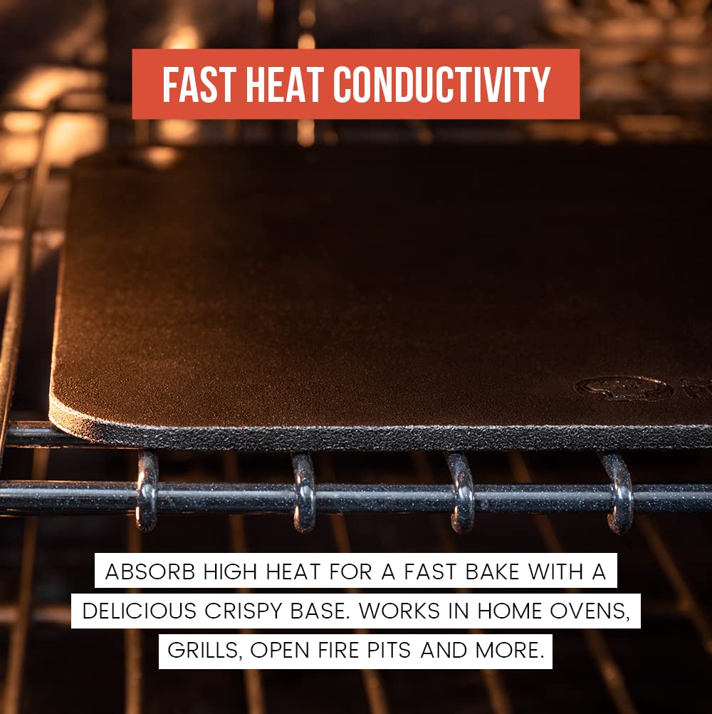 Chef Pomodoro Pizza Steel for Oven or BBQ Grill, Pre-Seasoned Baking Steel, High Quality and Durable Carbon Steel, Compatible with Ooni Koda 12 (33,6