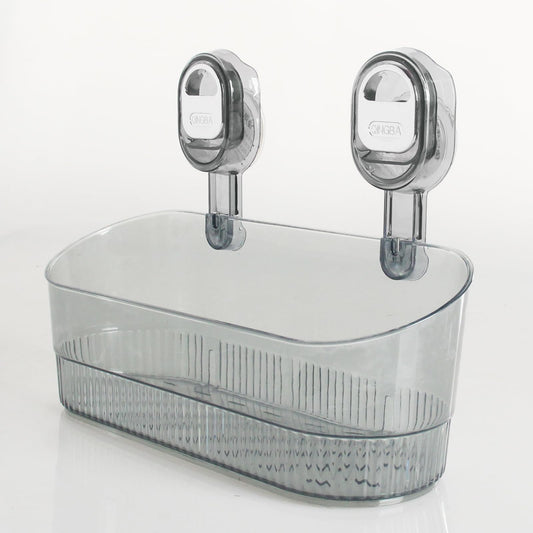 KAFENDA No-Drilling Shower Caddy Suction Cup Bathroom Storage Removable Waterproof Shower Organiser (Light Gray)