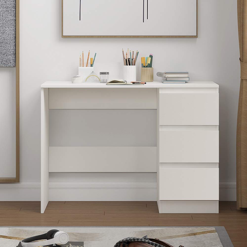 FWStyle Modern 3 Drawer Dressing Table, Matt White