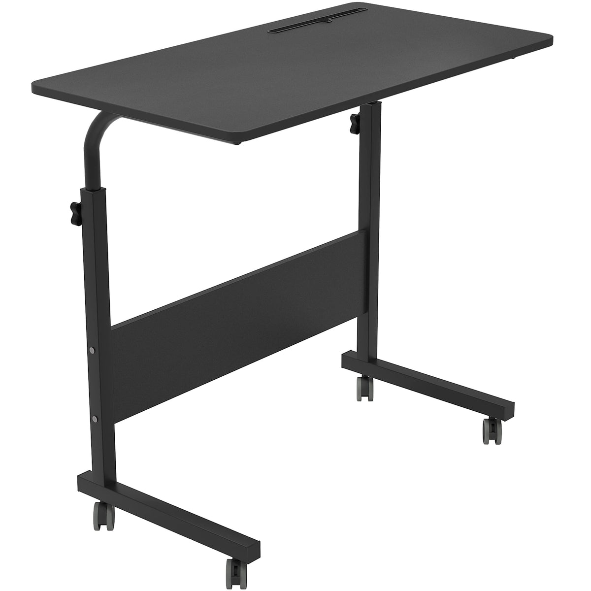 sogesfurniture 80 * 40cm Laptop Table Sofa Table Side Height Adjustable, Mobile Computer Stand Laptop Notebook Desk PC Stand Portable