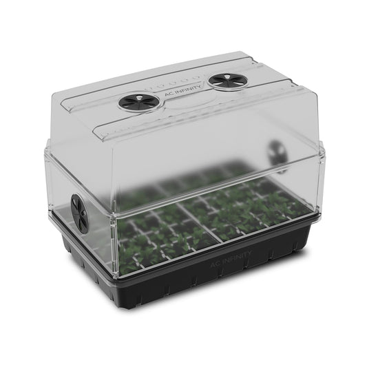 AC Infinity Humidity Dome, Germination Kit with Sturdy Drip Tray, 5x8 Cell Seedling Tray, and Vented Height Extension Panels, for Seed Starting,