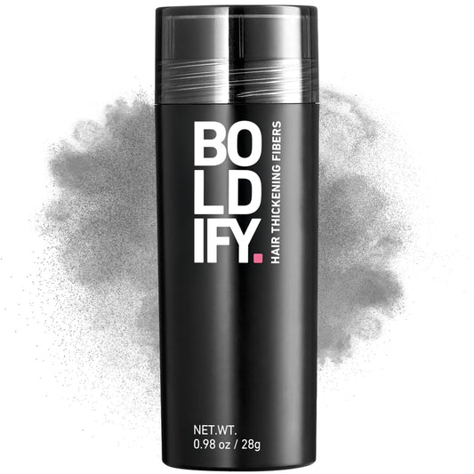 BOLDIFY Hair Fibres (28g) - Fill In Thinning and Fine Hair for an Instantly Fuller, Thicker Look - 14 Shades for Women and Men - Grey