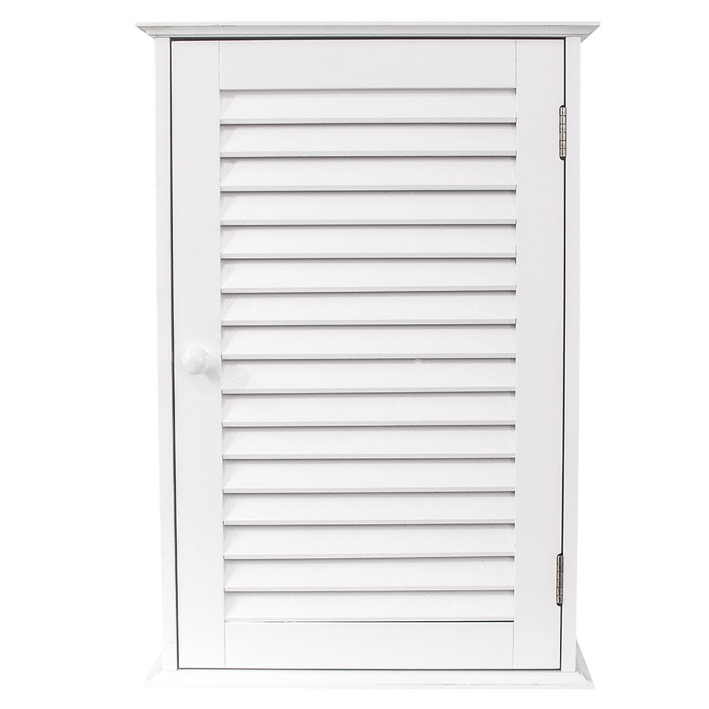 Bath Vida Liano Bathroom Cabinet Single Door Shutter Wall Mounted Storage, White