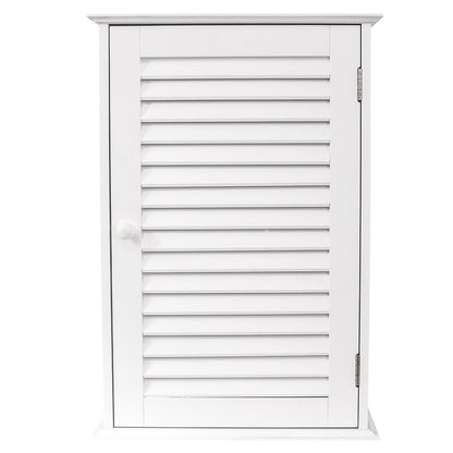 Bath Vida Liano Bathroom Cabinet Single Door Shutter Wall Mounted Storage, White