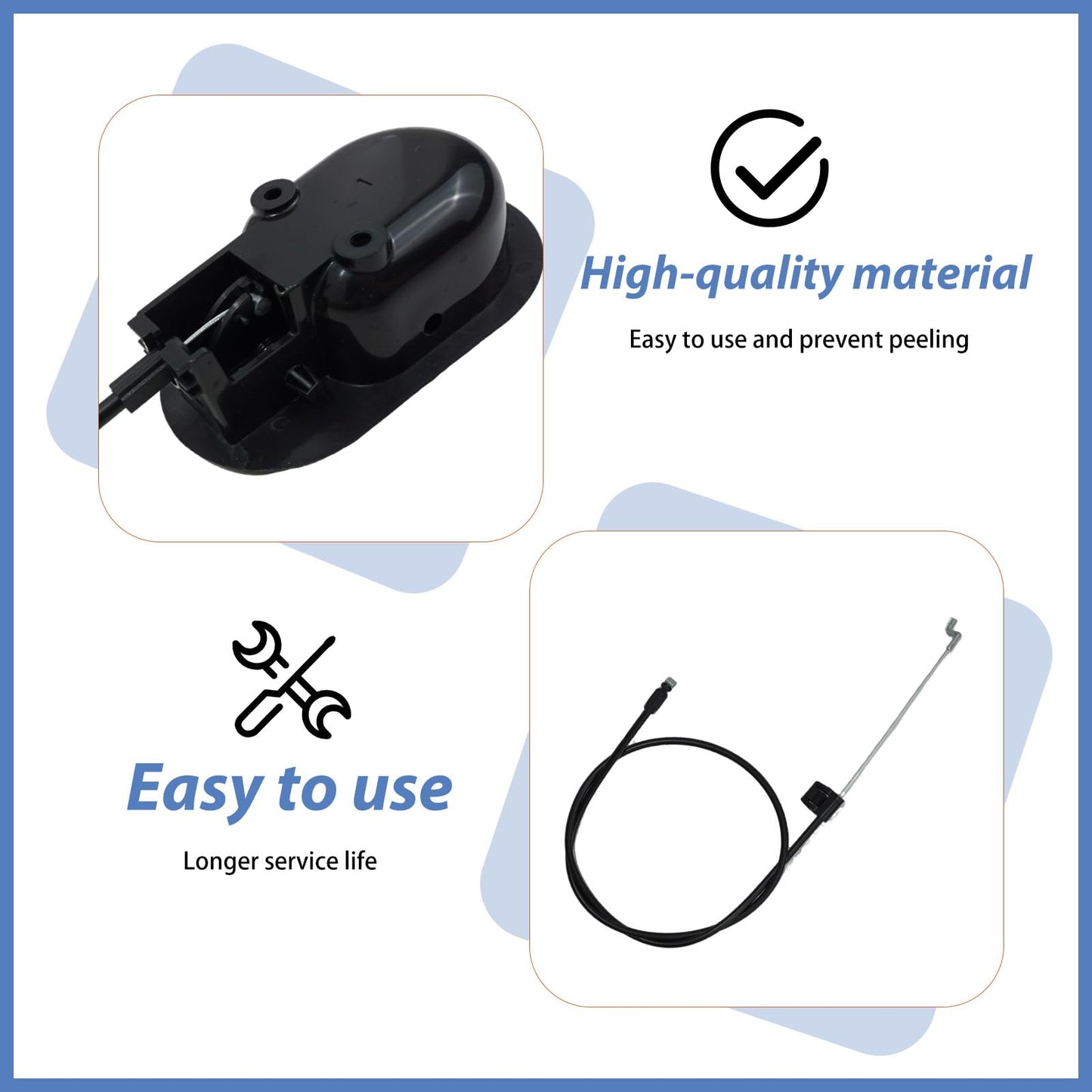 Piaeny Recliner Release Pull Handle with Cable, 4 PCS Universal Recliner Handle Replacement, Metal Replacement Cable