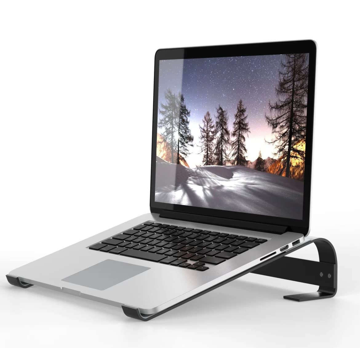 Orco Aluminum Laptop Stand for Desk - Ergonomic Fixed Laptop Riser, Stable Notebook Holder Compatible with MacBook Pro/Air, HP, Dell, Lenovo, Asus
