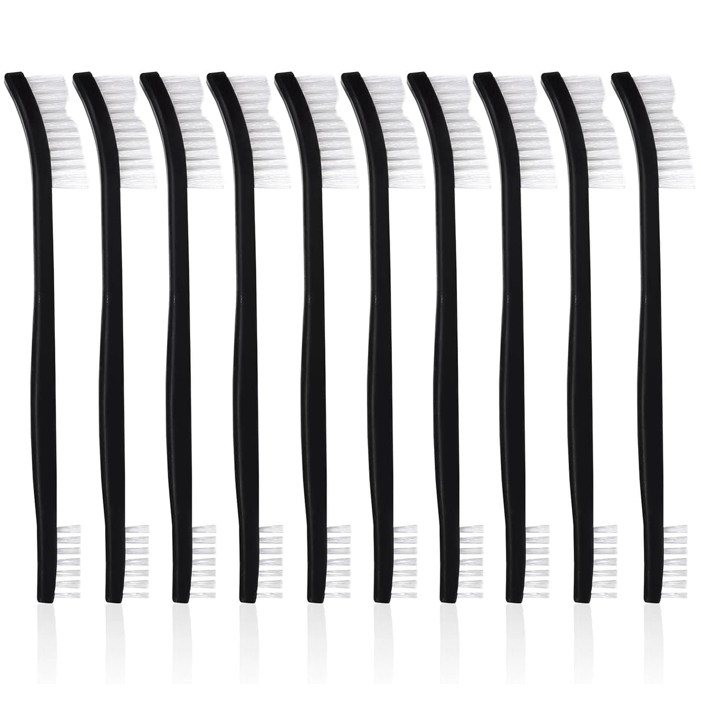10 PCS Small Cleaning Brushes Set, Double-Ended Nylon Detailing Crevice Brush 7Inch All Purpose Stiff Bristles Brushes for Kitchen Sink Bathroom Gaps