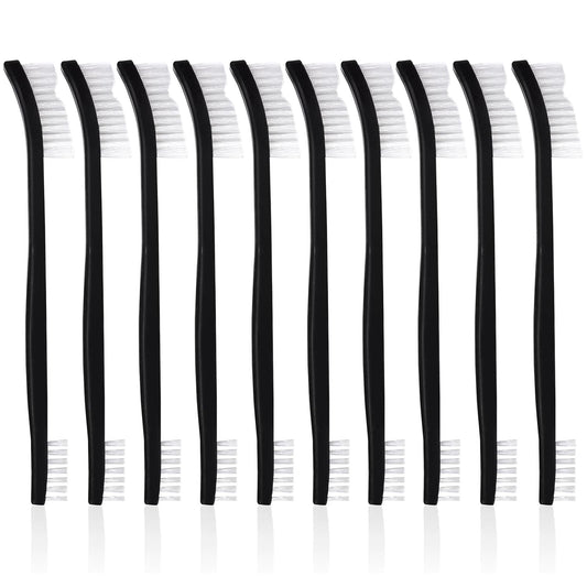 10 PCS Small Cleaning Brushes Set, Double-Ended Nylon Detailing Crevice Brush 7Inch All Purpose Stiff Bristles Brushes for Kitchen Sink Bathroom Gaps