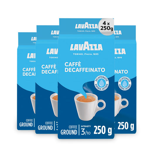 Lavazza Dek Decaffeinated Natural Method Ground Coffee 250g (Pack of 4)