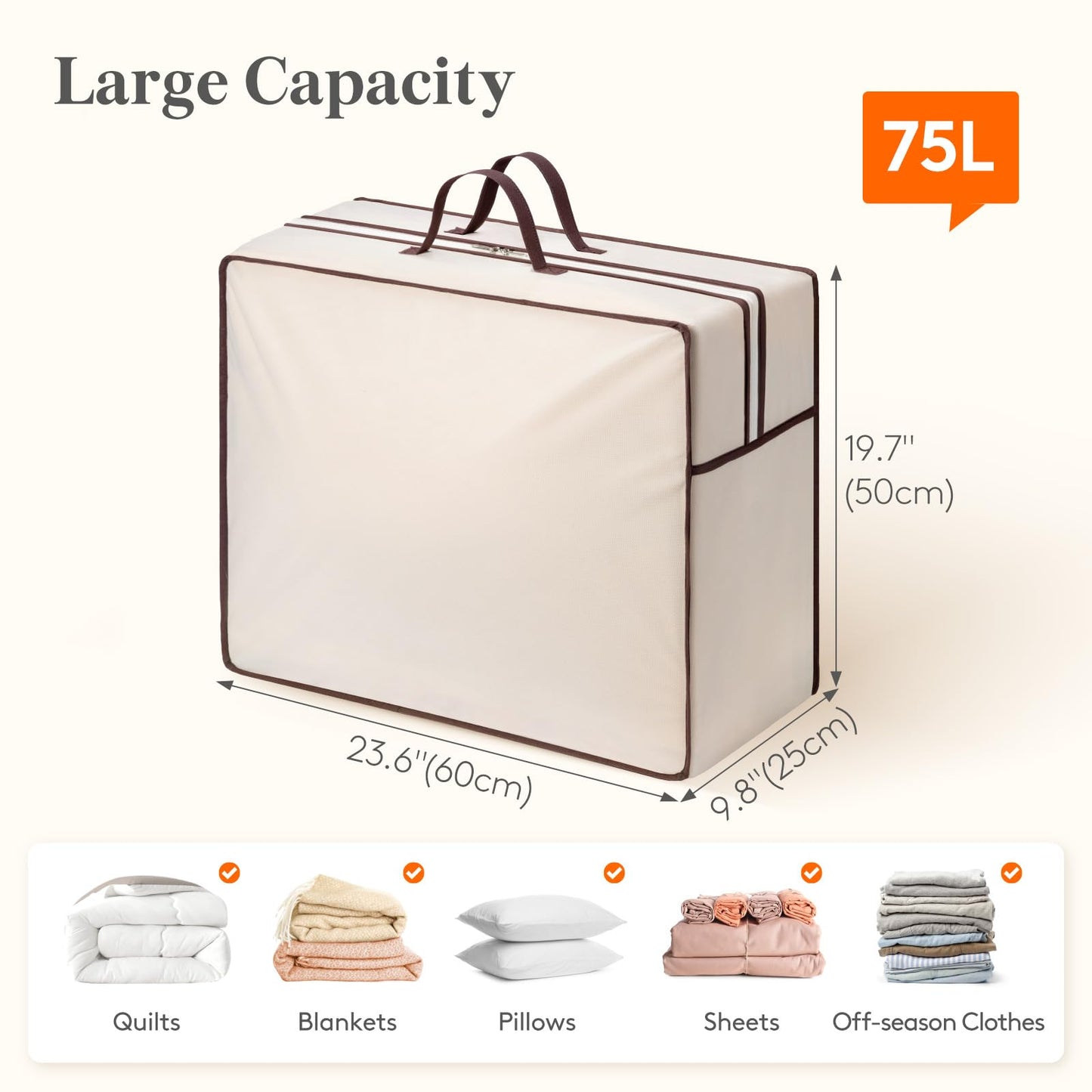 Lifewit 6 Pack Duvet Storage Bags, Clothes Storage Bags with Handles