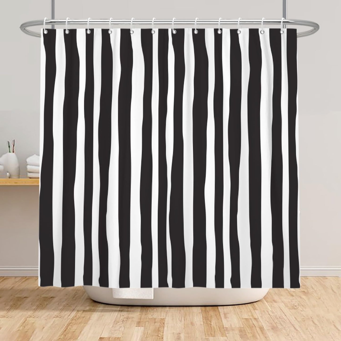 Xiaoterna Stripes Shower Curtain Geometric Line Abstract Modern Luxury Art Bathroom Curtain Modern Geometric Lines Minimalist Shower Curtain Machine