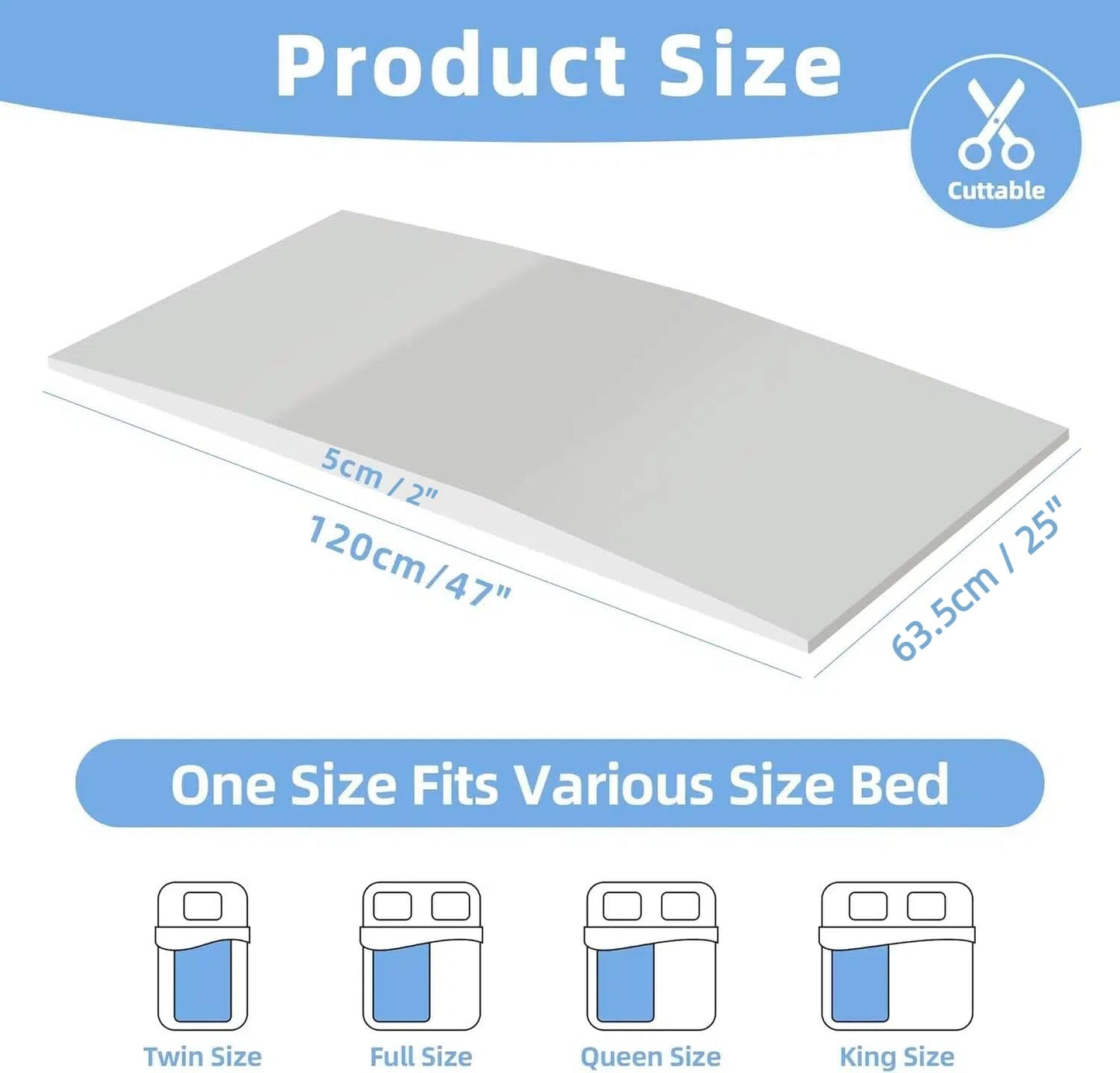awagas Sagging Mattress Support Fix Sinking Beds, 35D High Density Foam Pad