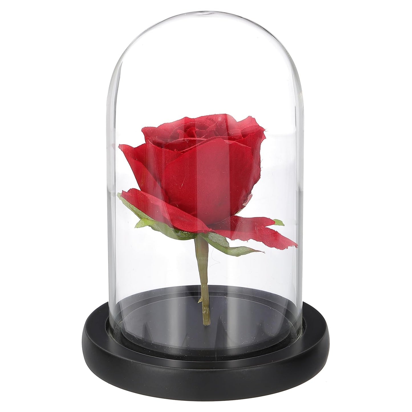 sourcing map Glass Cloche Display Dome, 5.9" x 3.5" Glass Dome Display Case Wood Base Tabletop Jar Case Decorative Bell Jar for Plant Home Decor