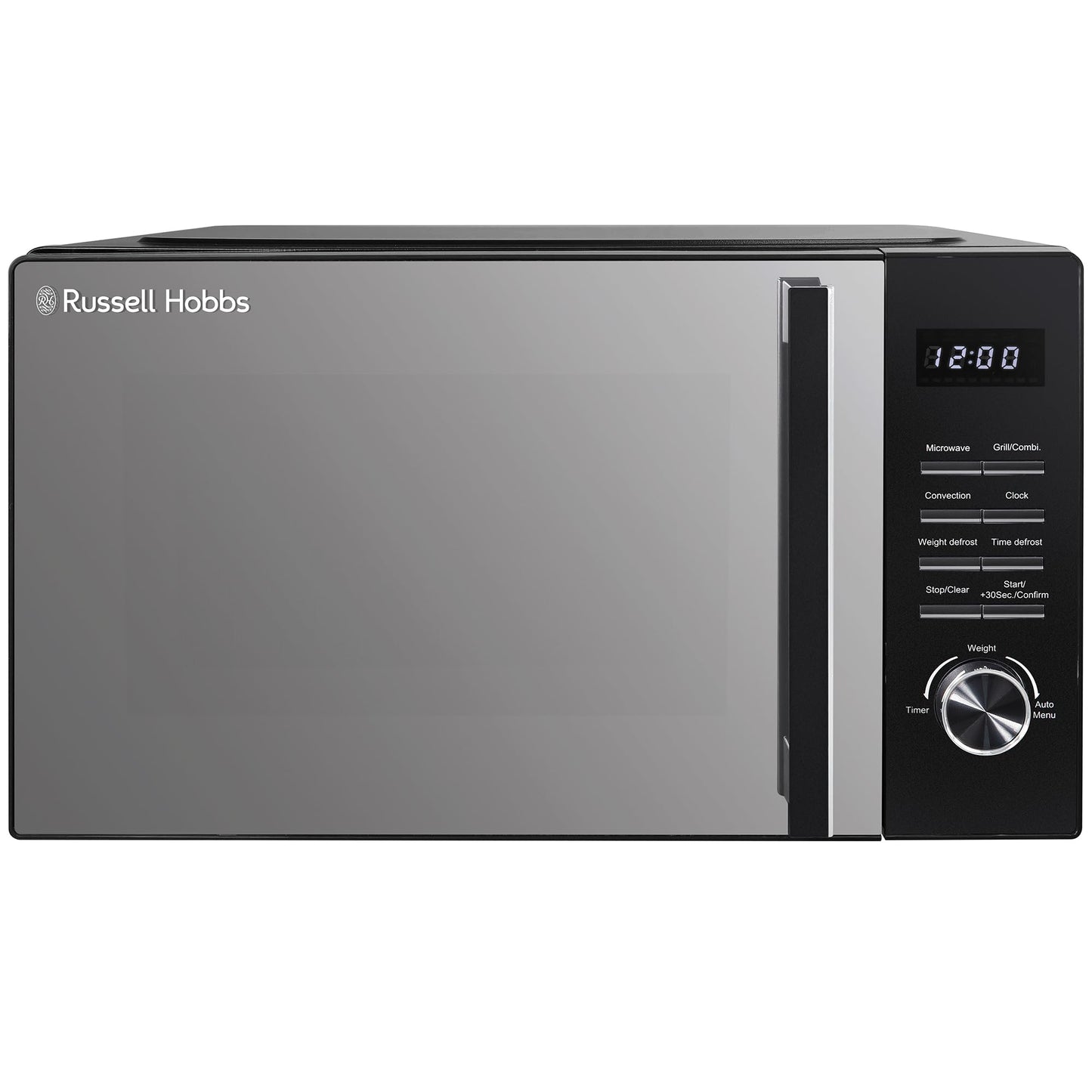 Russell Hobbs Black Microwave 23 Litre 900W Microwave, 3-in-1 1000W Grill and 1700W Oven, 5 Power Levels, 10 Autocook Settings including Defrost,