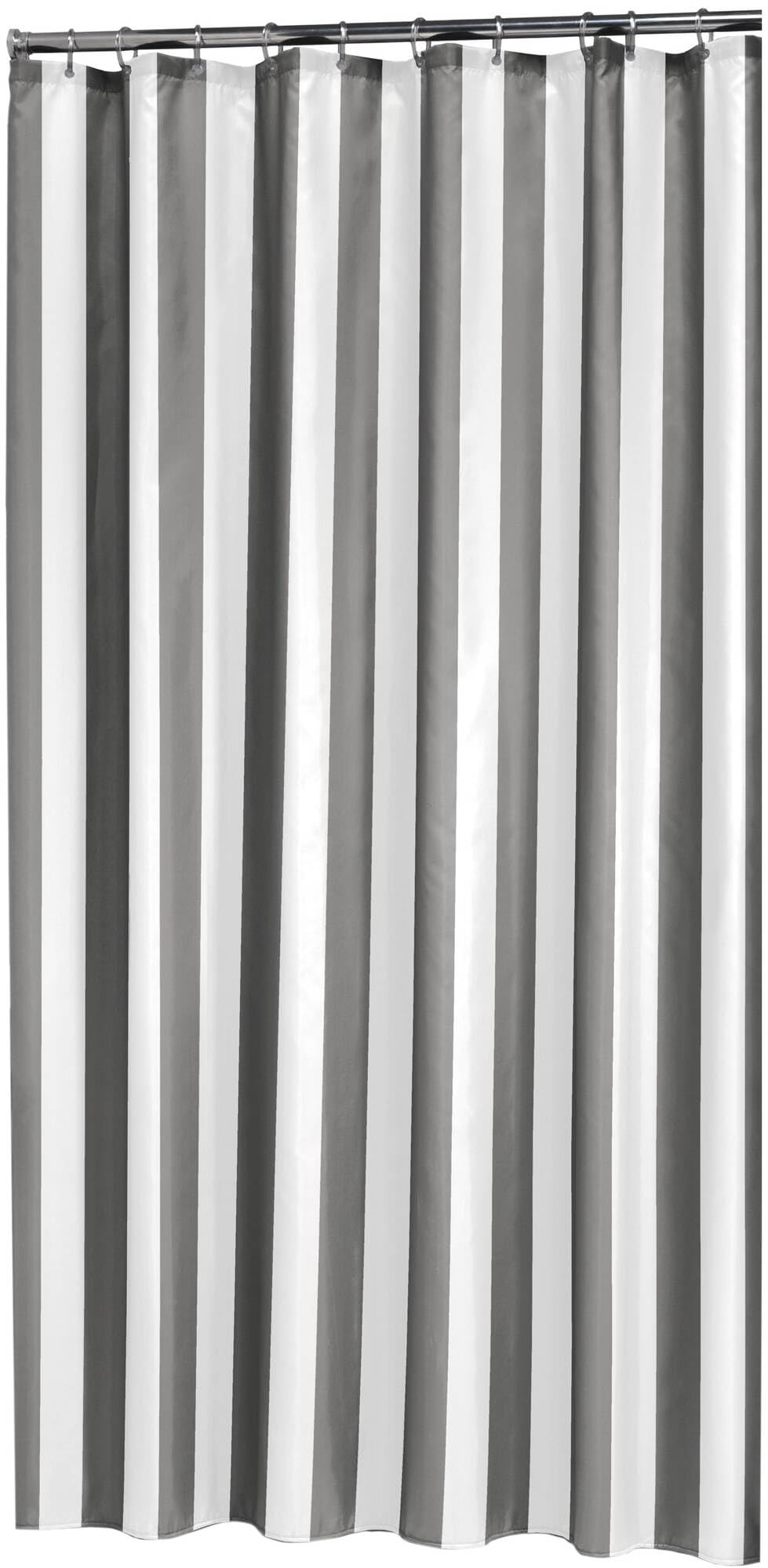 Sealskin Linje Shower Curtain, Polyester, Grey, 180 x 200 cm
