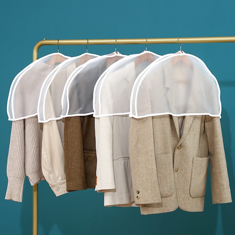 10Pack Shoulder Covers Clothing Hanger Covers for Clothes Plastic Garment Bags for Closet Storage Suit, Coats, Jackets, Dress Closet Storage