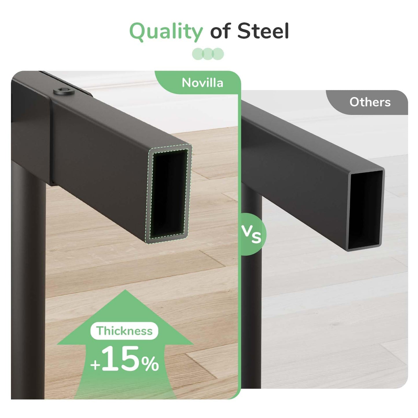 Novilla 30.5cm Metal Bed Frame with Headboard and Footboard, Steel Slat Support, Mattress Foundation Non-Slip Design, Easy Assembly