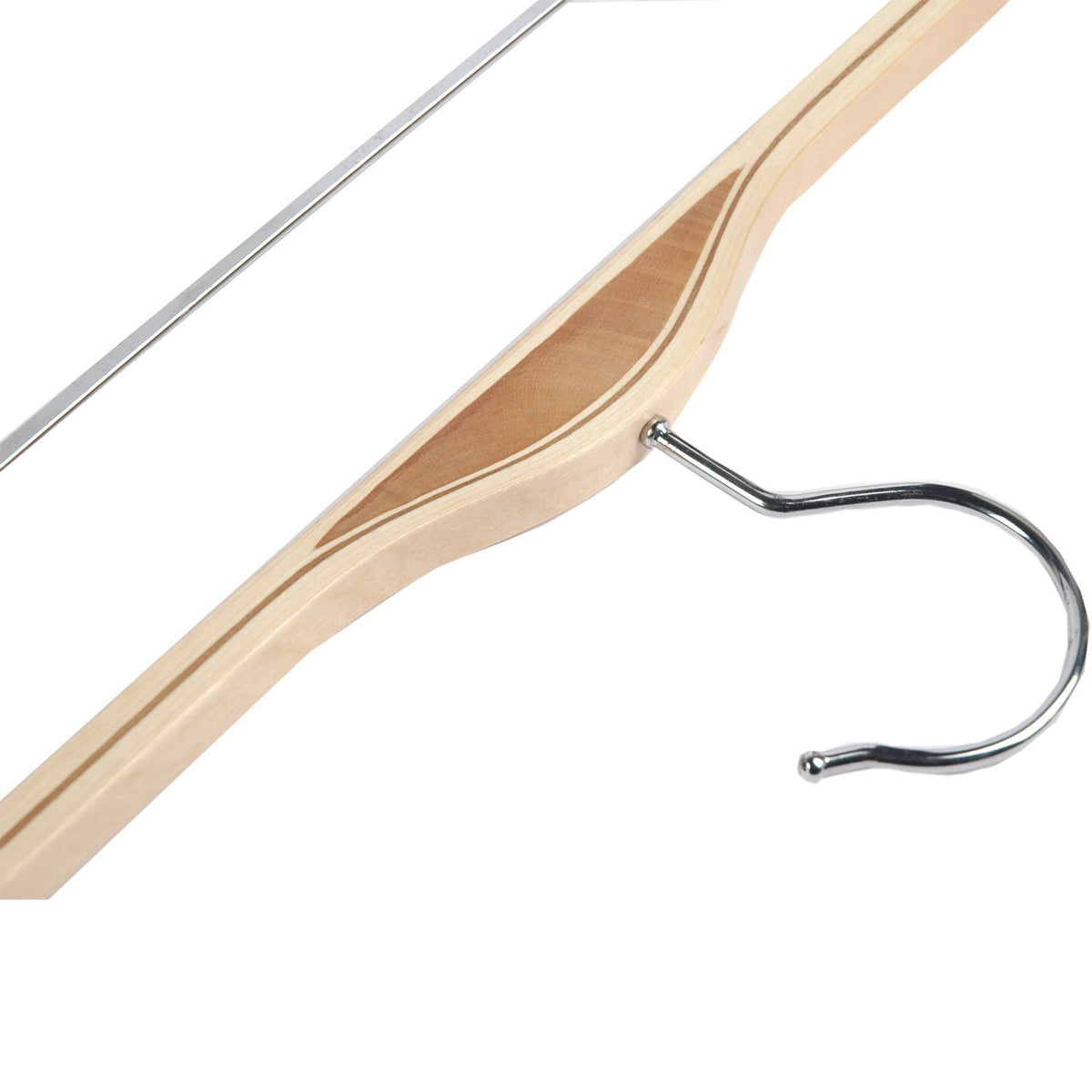 LOHAS Home 6-Pack Natural Finish Wooden Pant Hangers with Anti-rust Hook and 2-Adjustable Clips