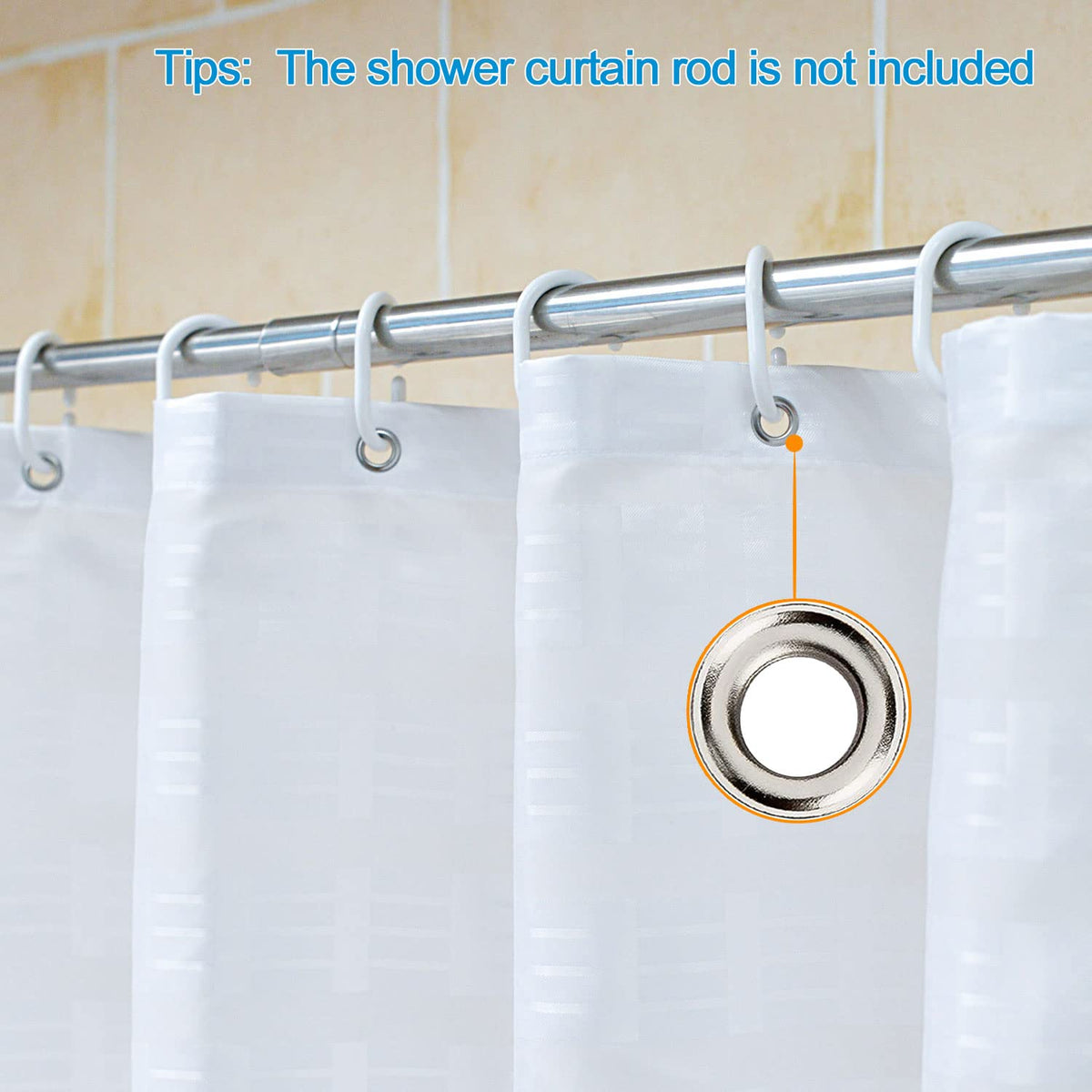 YISURE White Waffle Water-repellent Shower Curtain 71x71 Inch
