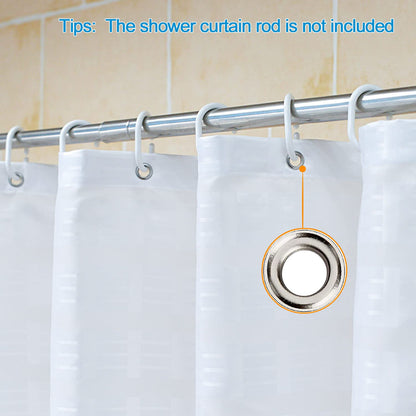 YISURE White Waffle Water-repellent Shower Curtain 71x71 Inch