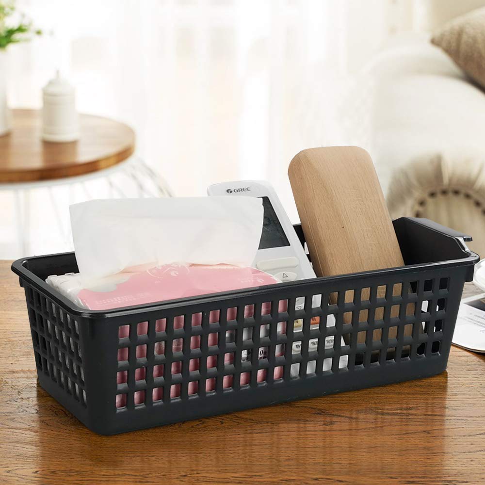 Bblina Small Baskets for Storage, Black Baskets Set of 6, 31 x 12.8 x 9 cm