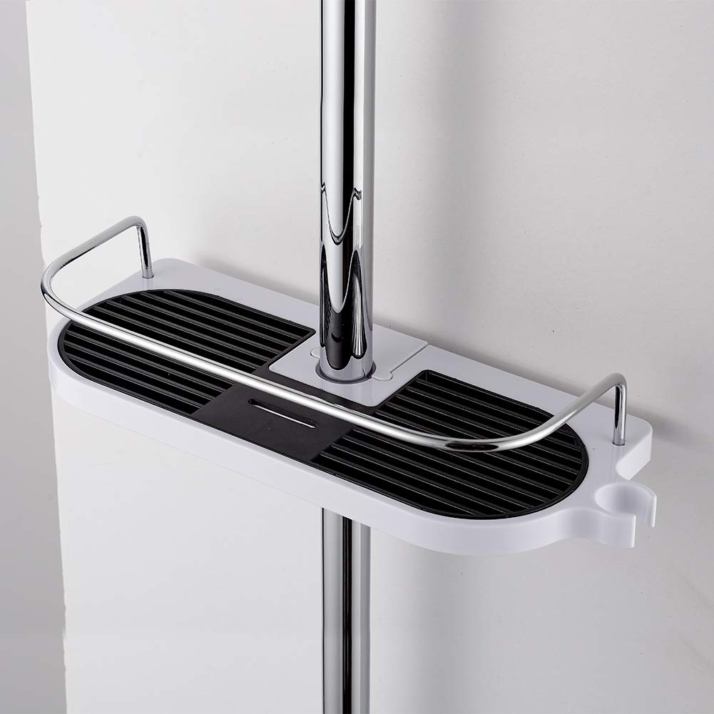 Ibergrif Bathroom Shower Shelf, No Drilling Shower Caddy for 19-25mm Rail