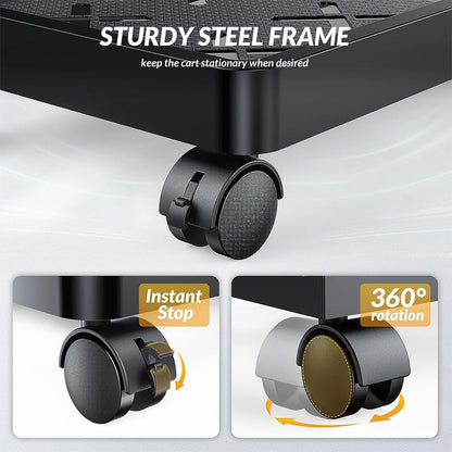 Niciksty Adjustable Mobile PC Tower Stand with Rolling Casters