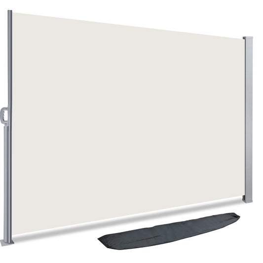 VOUNOT Side Awning Retractable, Outdoor Privacy Screen for Garden, Balcony, Terrace, 160 x 300 cm, Beige