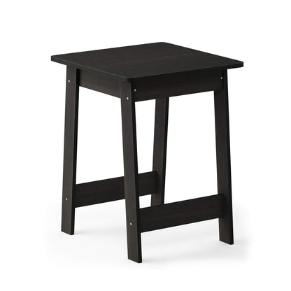 Furinno BEGINNING Side Table, Square End Table with H-Legs, Night Stand, Bedside Table, for Living Room, Bedroom, Espresso