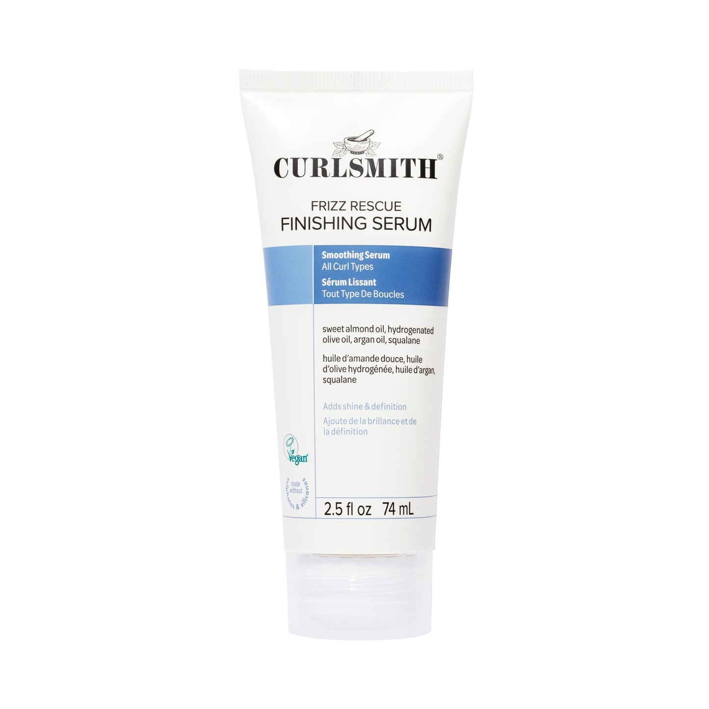 Curlsmith - Frizz Rescue Finishing Serum, Oil-to-Gel Hair Serum, Tame Frizz, Add Shine, Humidity Protection, For All Curl Types, Vegan, 74ml/2.5 fl oz
