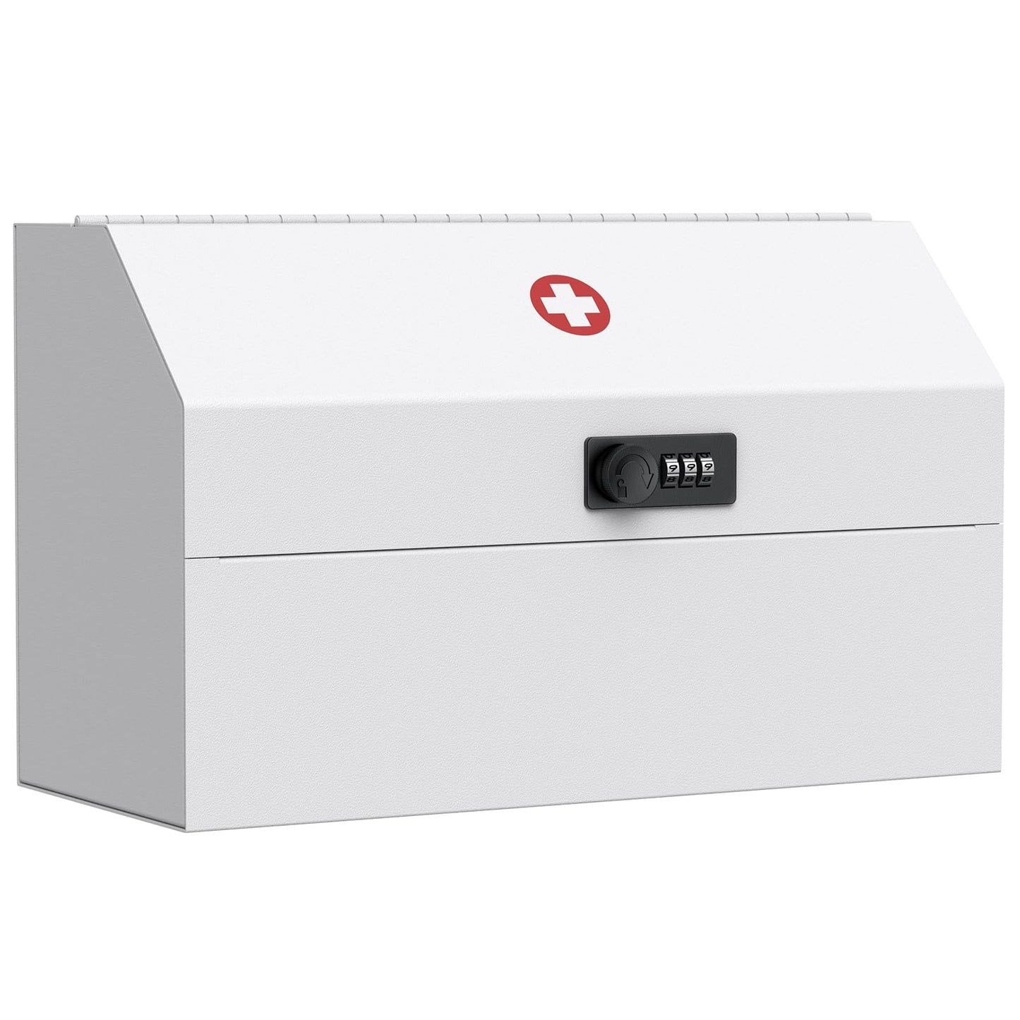 Uniclife Wall Mount Medicine Cabinet with Combination Lock Locking First Aid Cabinet Lockable Medical Cabinet Small Medicine Organizer Metal Storage