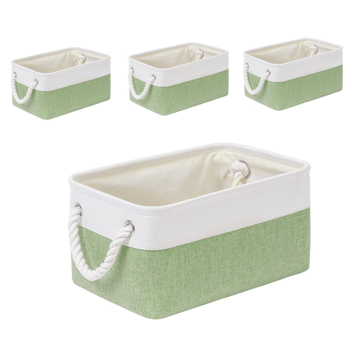 SOCOHOME Fabric Storage Box, Small Storage Basket with Handles for Shelves Toy, Wear-Resistant and Reinforced(S, 4 Pack)
