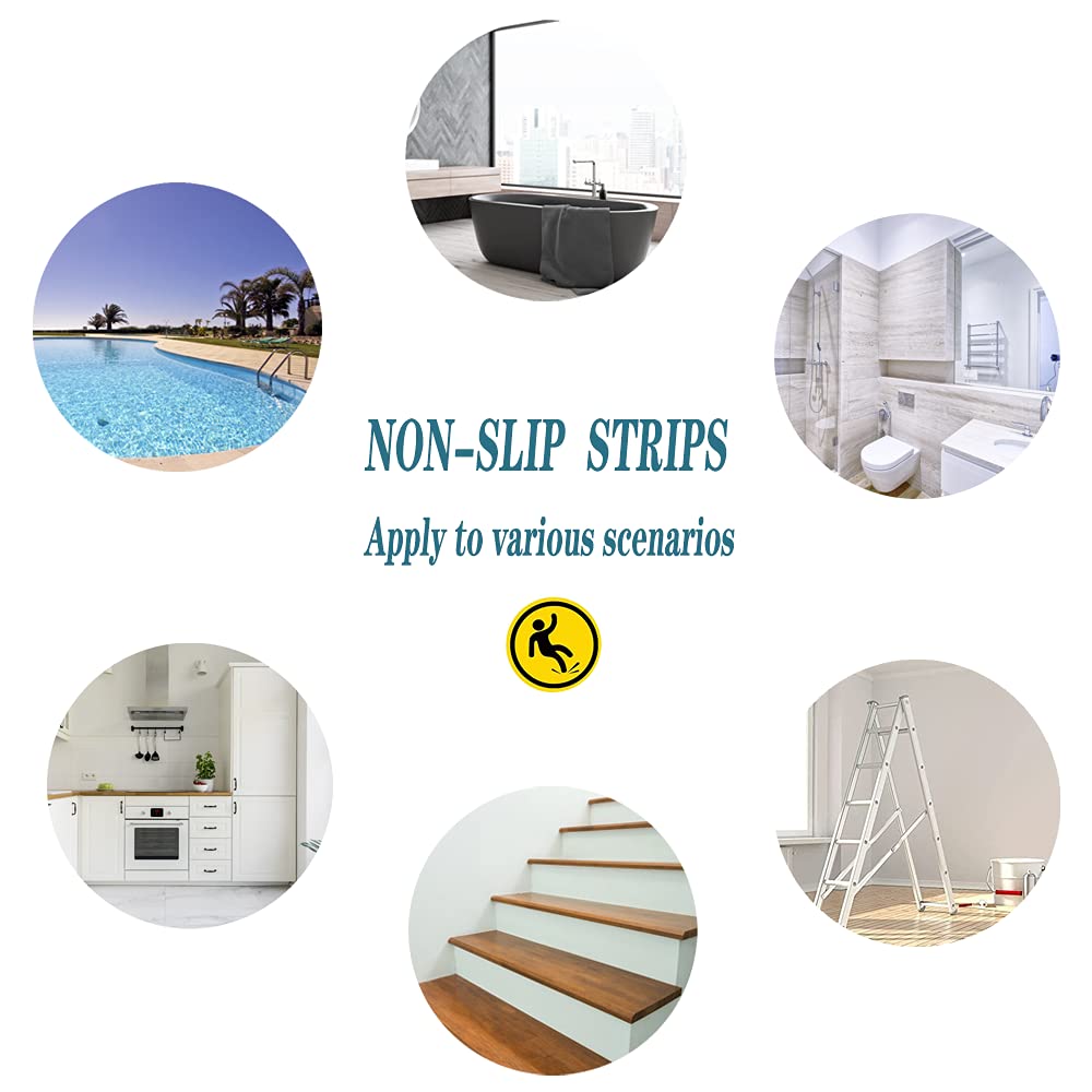 24 Pcs Non Slip Bathtub Stickers, Wave Non Slip Stickers, Shower Stickers, Transparent Self-Adhesive Non-Slip Strips Stickers for Bath Tub, Stairs