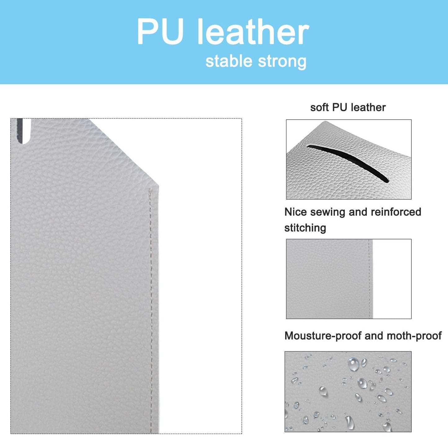 Ulife Mall Tissue Box Cover, Modern PU Leather Square Tissue Box Holder Delicate Decorative Tissues Dispenser Cube Napkin Organizer Holder for