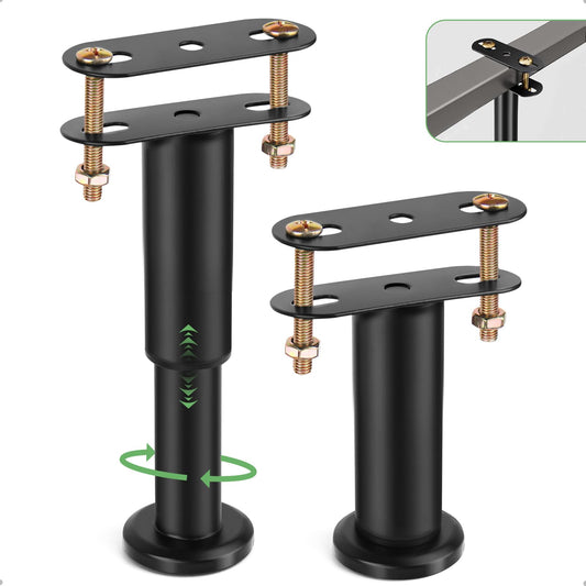 HUALIANG Bed Support Legs, 2 Pcs Adjustable Bed Legs, Retractable Furniture Support Feet, Metal Bed Feet Heavy Duty Bed Center Frame Slat Support Leg