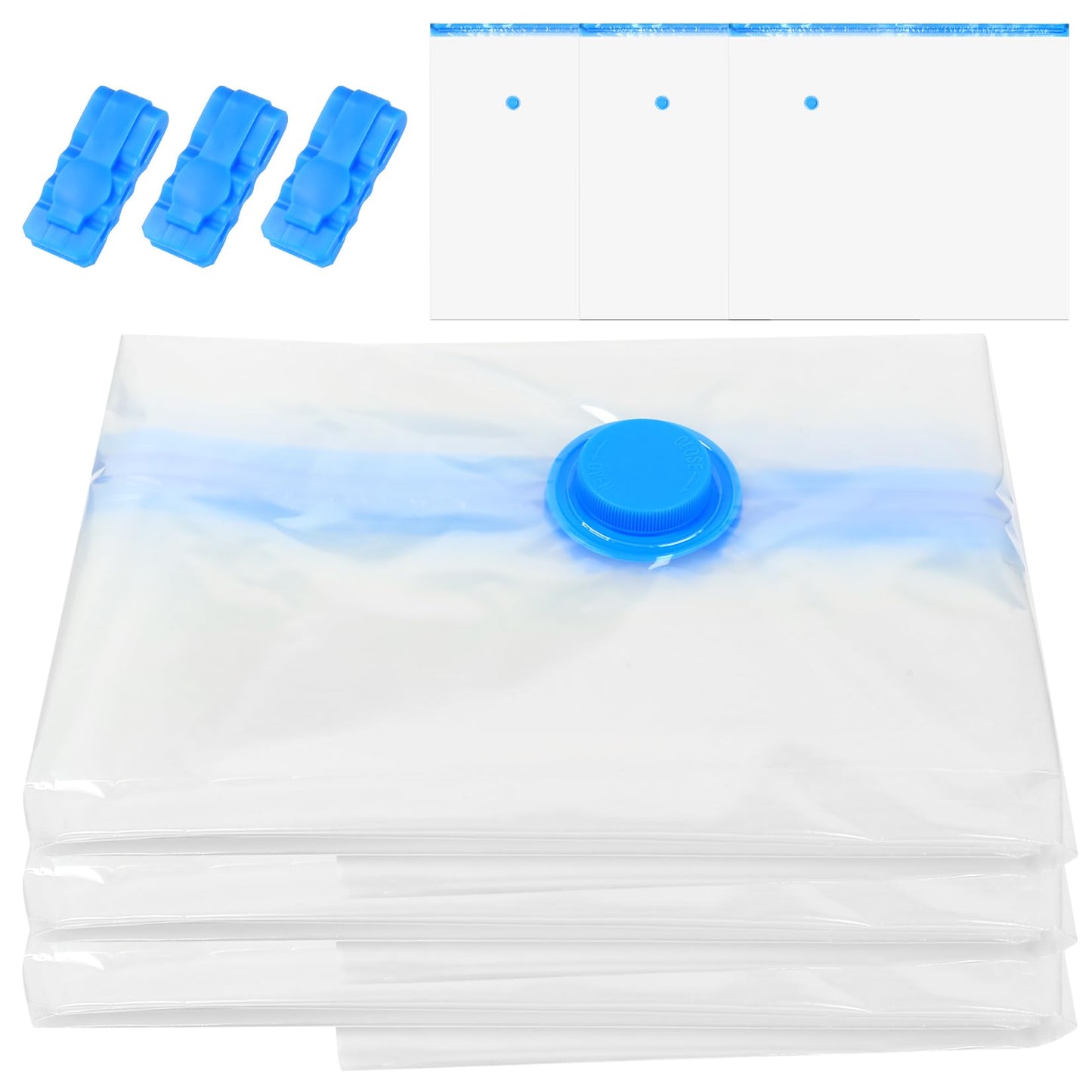3 Pcs Vacuum Storage BagsVacuum Pack Bags for Clothes, Space Saver Compression Vacuum Bags for Clothing Pillows Duvets Bedding Quilt